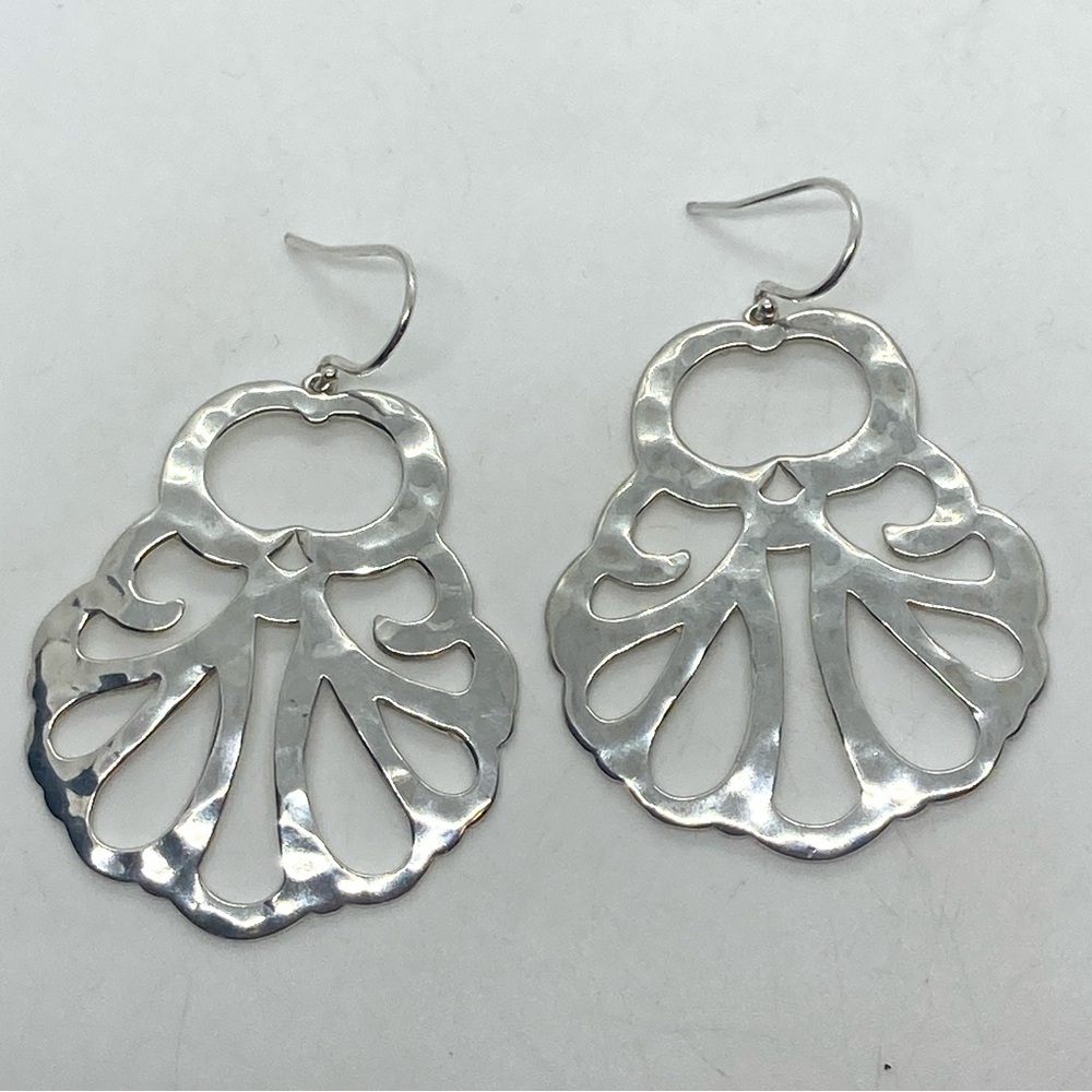 Silpada 925 Sterling Silver Eden Hammered Drop Earrings | 2” L | 10.5g | W3284